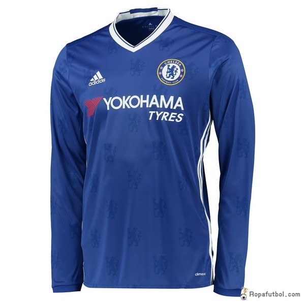 Camiseta Chelsea Replica Primera Ropa ML 2016/17 Azul